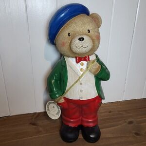 Wellesley Manor Old Fashion Bear Holiday Collection Hand Painted Christmas Teddy